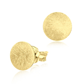 Gold Plated Scratched Disc Stud Earring STS-2150-GP
